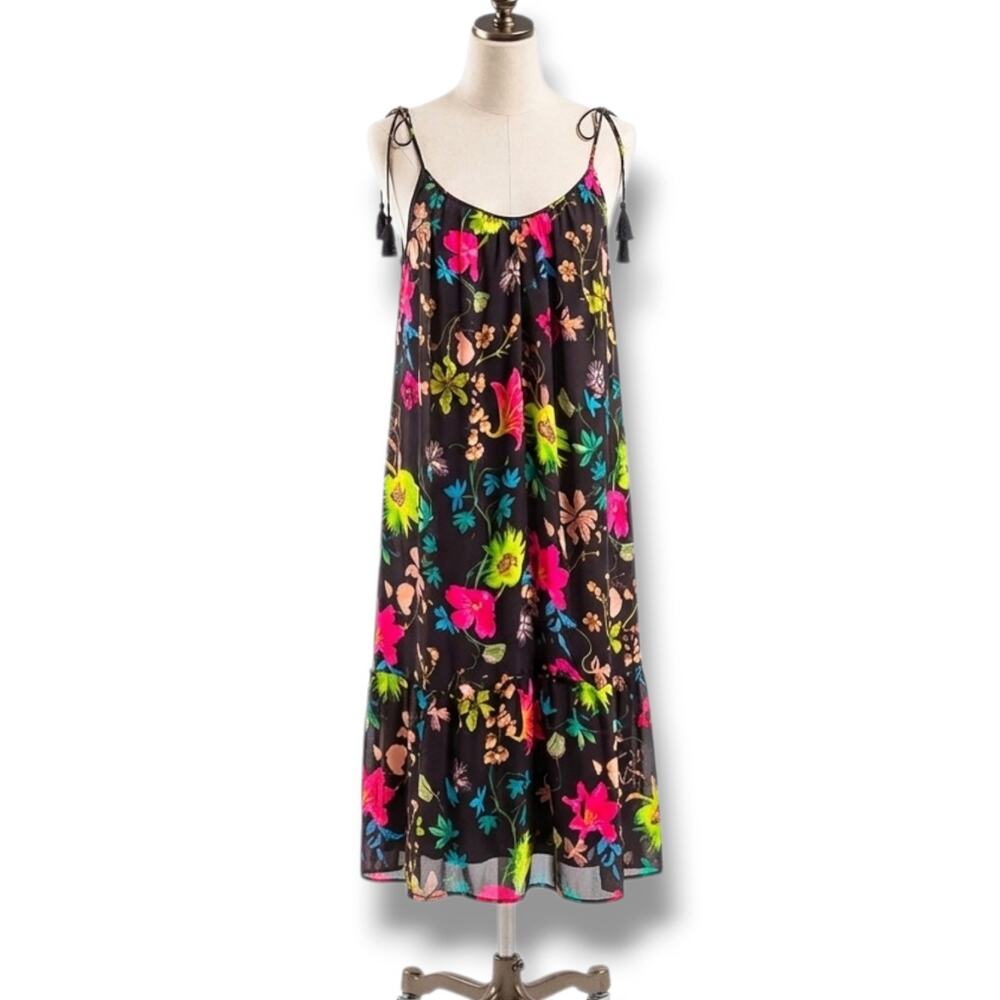 H&M Conscious Collection Women’s Black Tropical Floral Sundress – Size 6